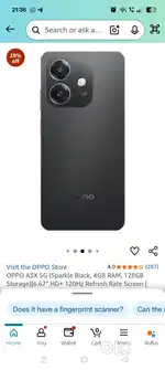 Oppo A3x Ram 4 + 4 Expandable+64 GB