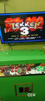3 arcade coins machine with led