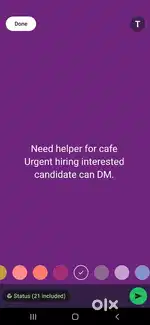 Need helper for cafe urgent hiring