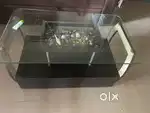 Glass and wood Tea table