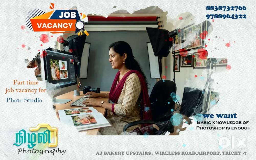 Photo studio job, basic level knowledge is enough