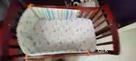 Baby hug wooden cradle with mosquito net bedding set  with protector