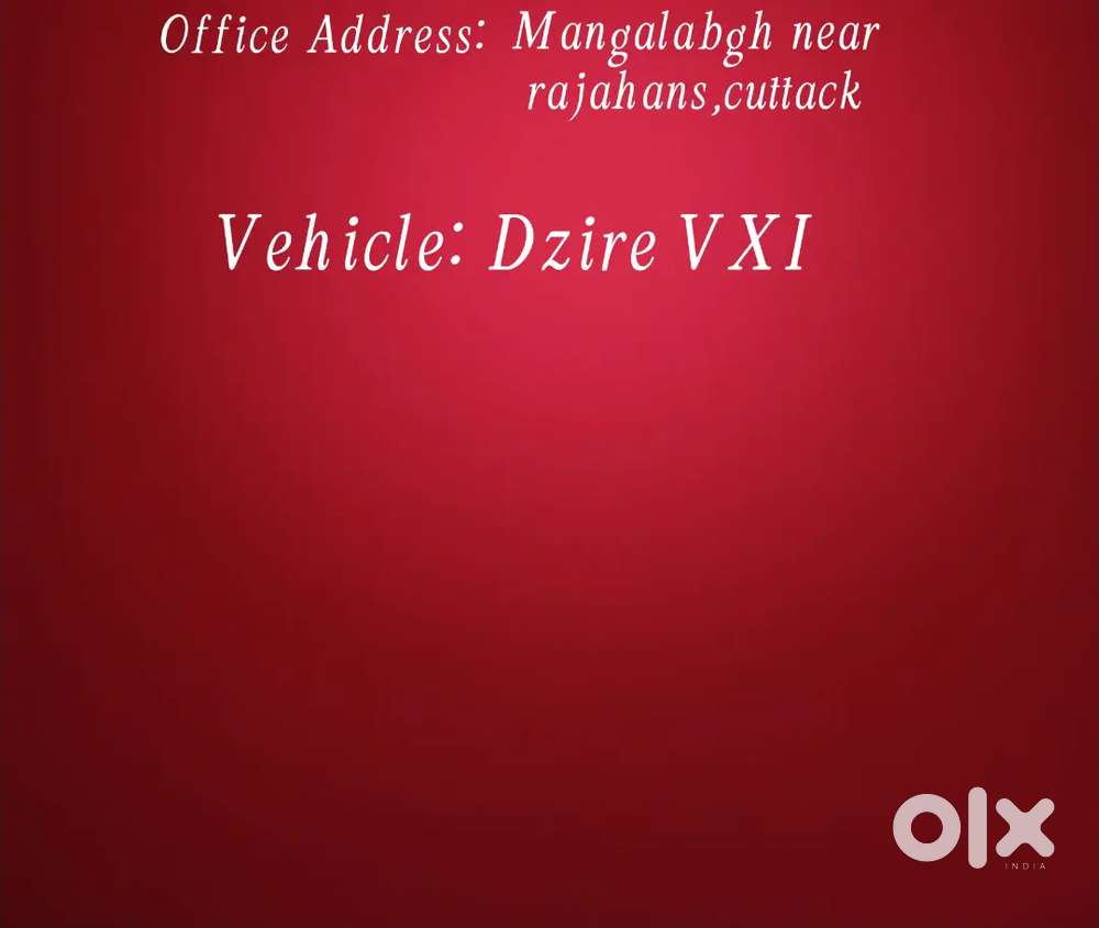 Driver required for official Swift dzire