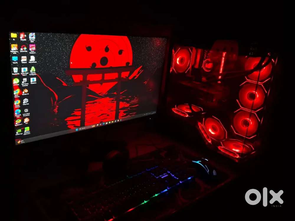 gaming pc 1 month old under warranty with desk and gaming chair