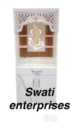 New wooden temple with led light pooja ghar mandir