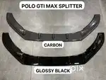 Polo gti max splitter kit abs plastic black and carbon