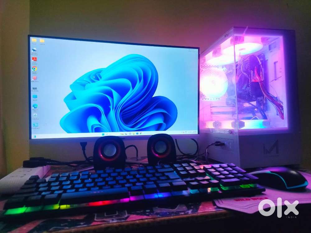 Monitor, Keyboard&Mouse, Cabinet(Cpu),Mousepad,Speaker,