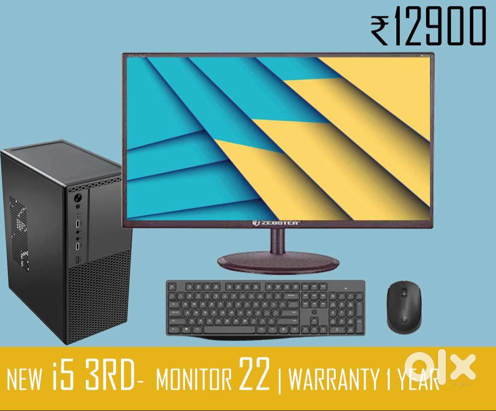 computer set  NEW   monitor 22INCH  cpu i5 3RD warranty 1 year