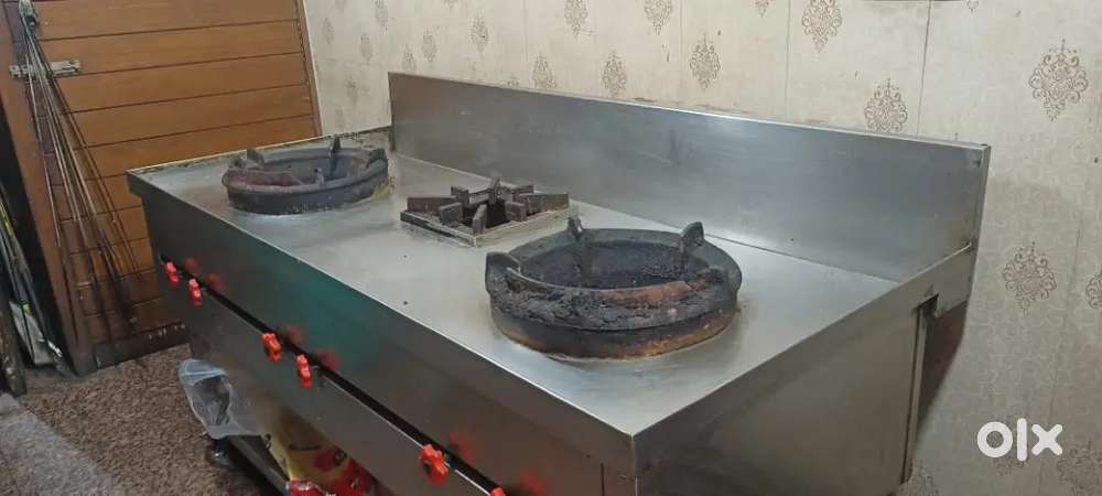 3 burner gas bhatti steel three burner