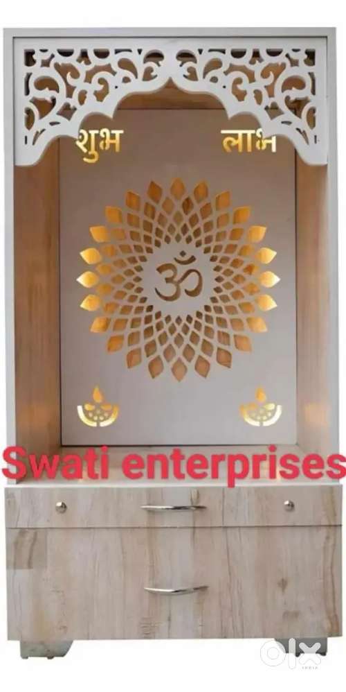 New wooden temple pooja Ghar mandir with led lights