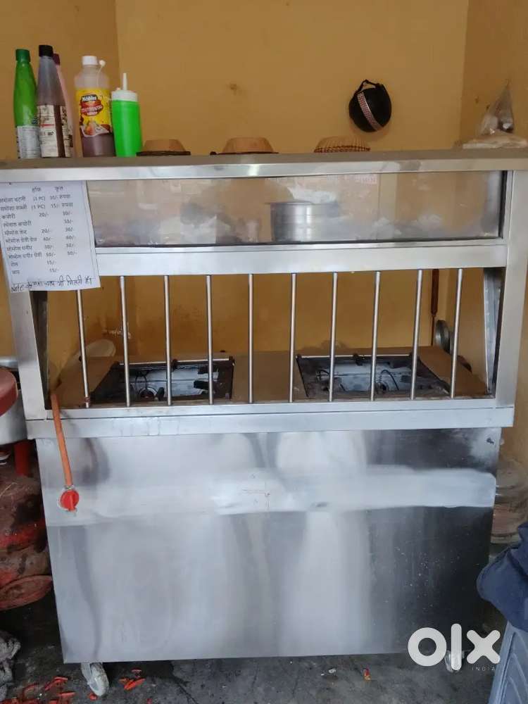 Two burner steel counter