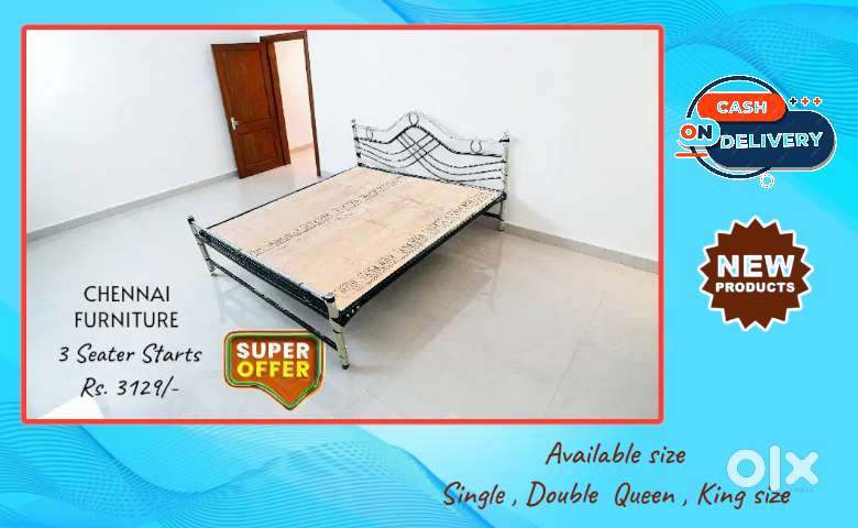 Cot , steel cot , single , double, queen size , King Size Bed   nbwIER