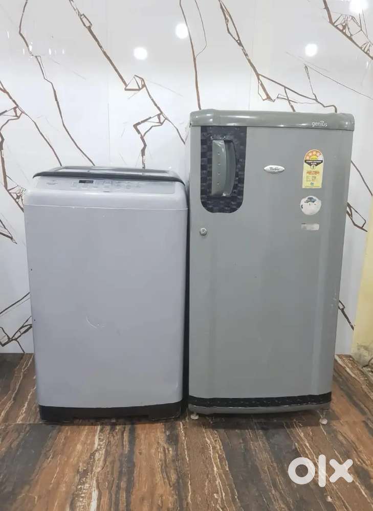 Whirlpool single door refrigerator and samsung washing machine