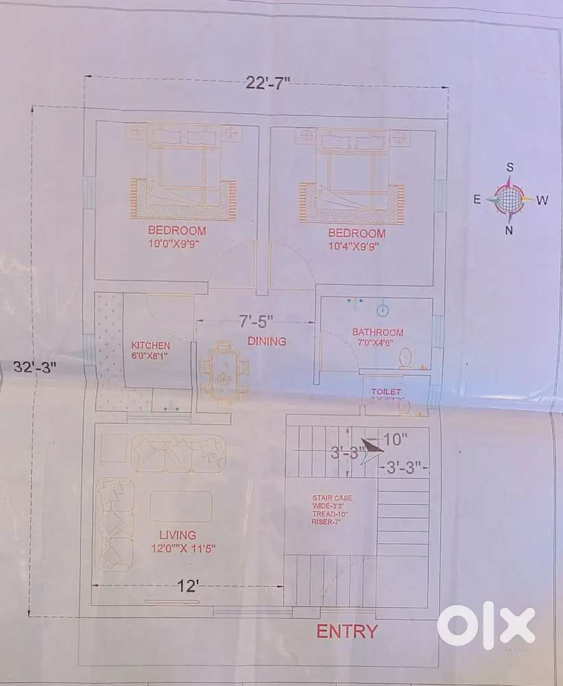 House for Sale –  727 Sqft  Main Road 50m NEGOTIABLE PRICE