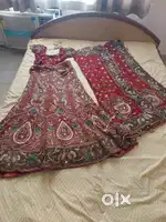 Bridal lehenga with heavy stonework and beautiful design Maroon colour