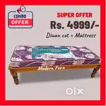 Wooden Diwan Cot Bed New Mattress