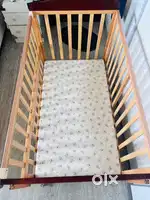Baby cot + mattress + side protection bumper