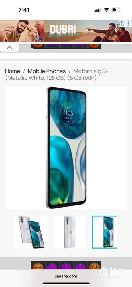MOTOROLA G52 (METALLIC WHITE, 128 GB) (6 GB RAM)