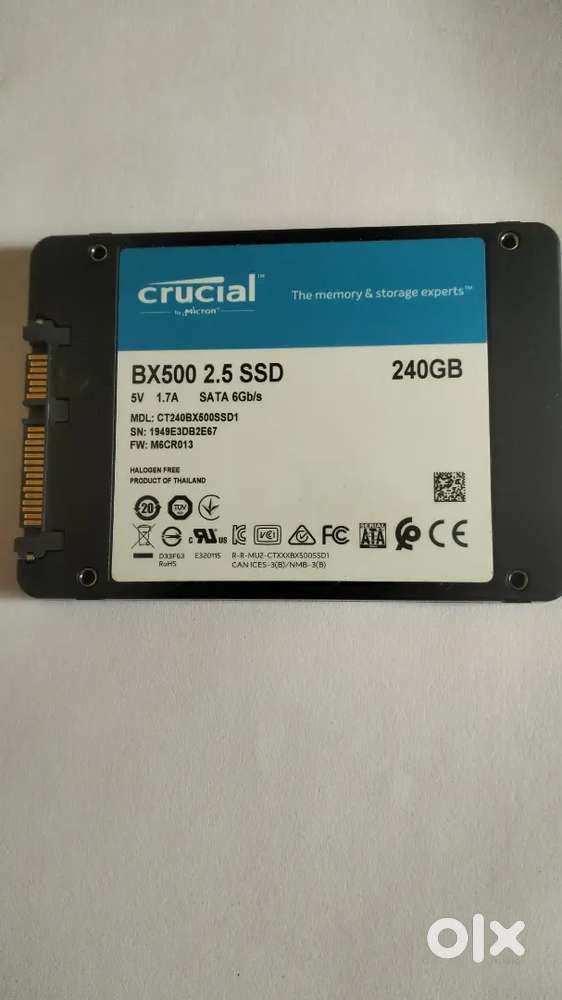 240 GB CRUCIAL SSD BX 500 2.5 SSD GOOD CONDITION