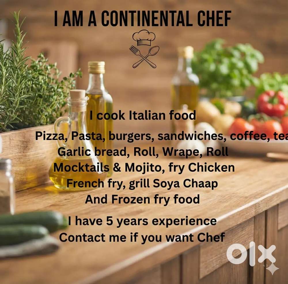 Pizza chef, Continental chef, Italian Chef