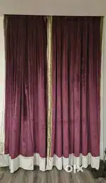 Velvet curtains with matching chairs