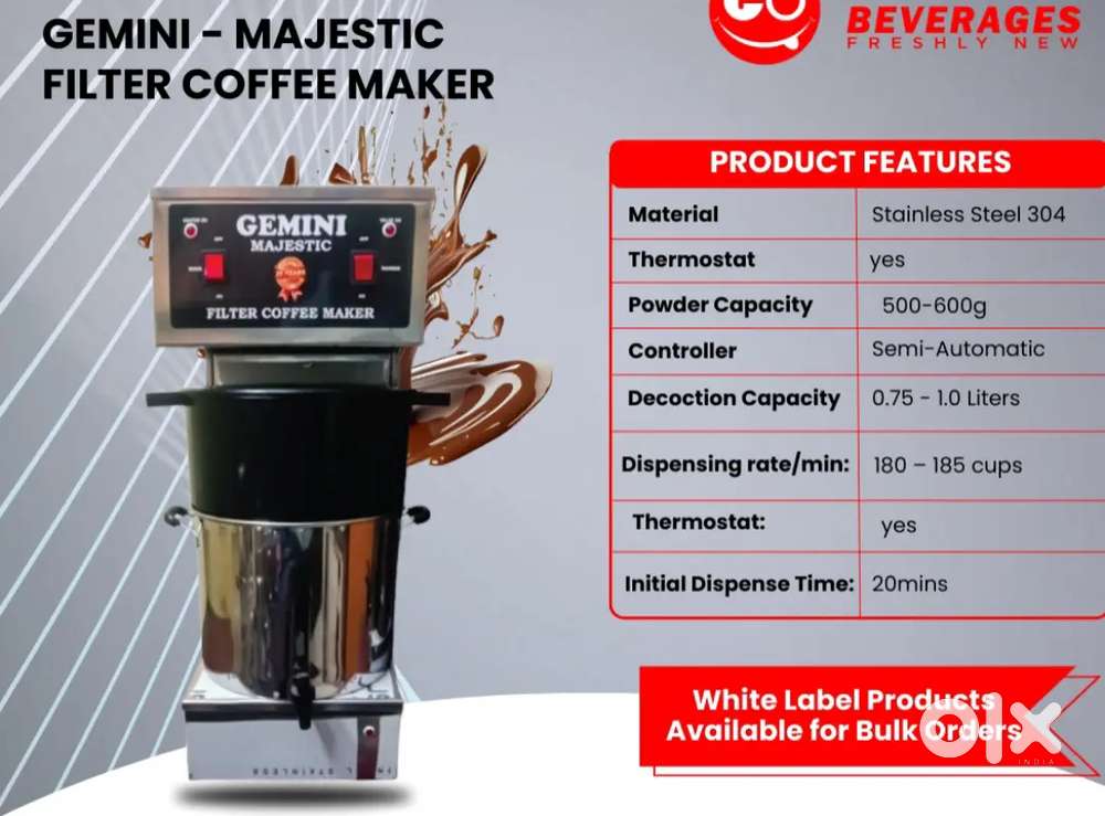 Filter coffee mechine gemini 500 gm