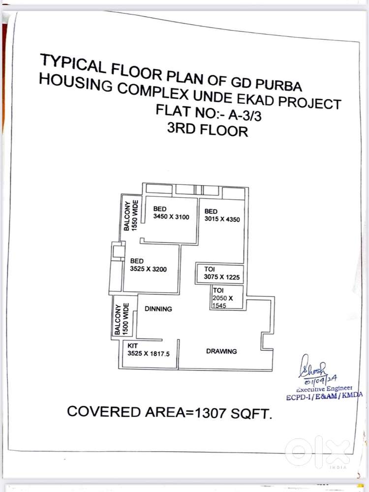 3BHK flat in pristine condition for sale (resale)