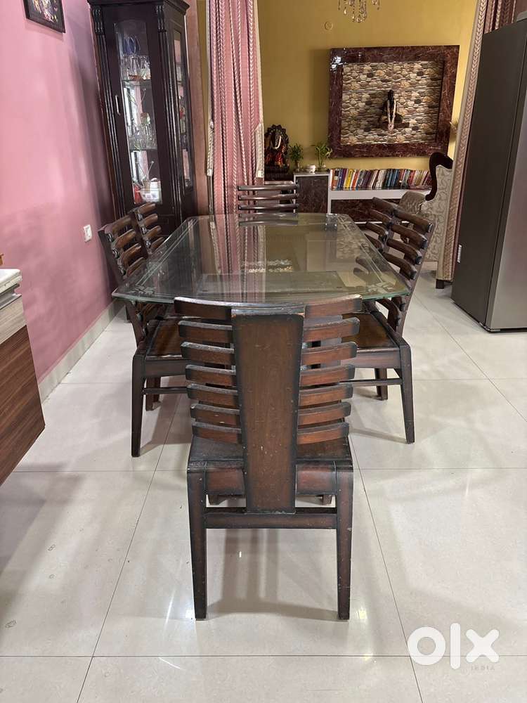 Dining table with chairs pure teak wood
