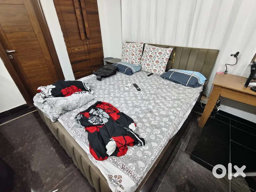 Queen bed with storage + mattress