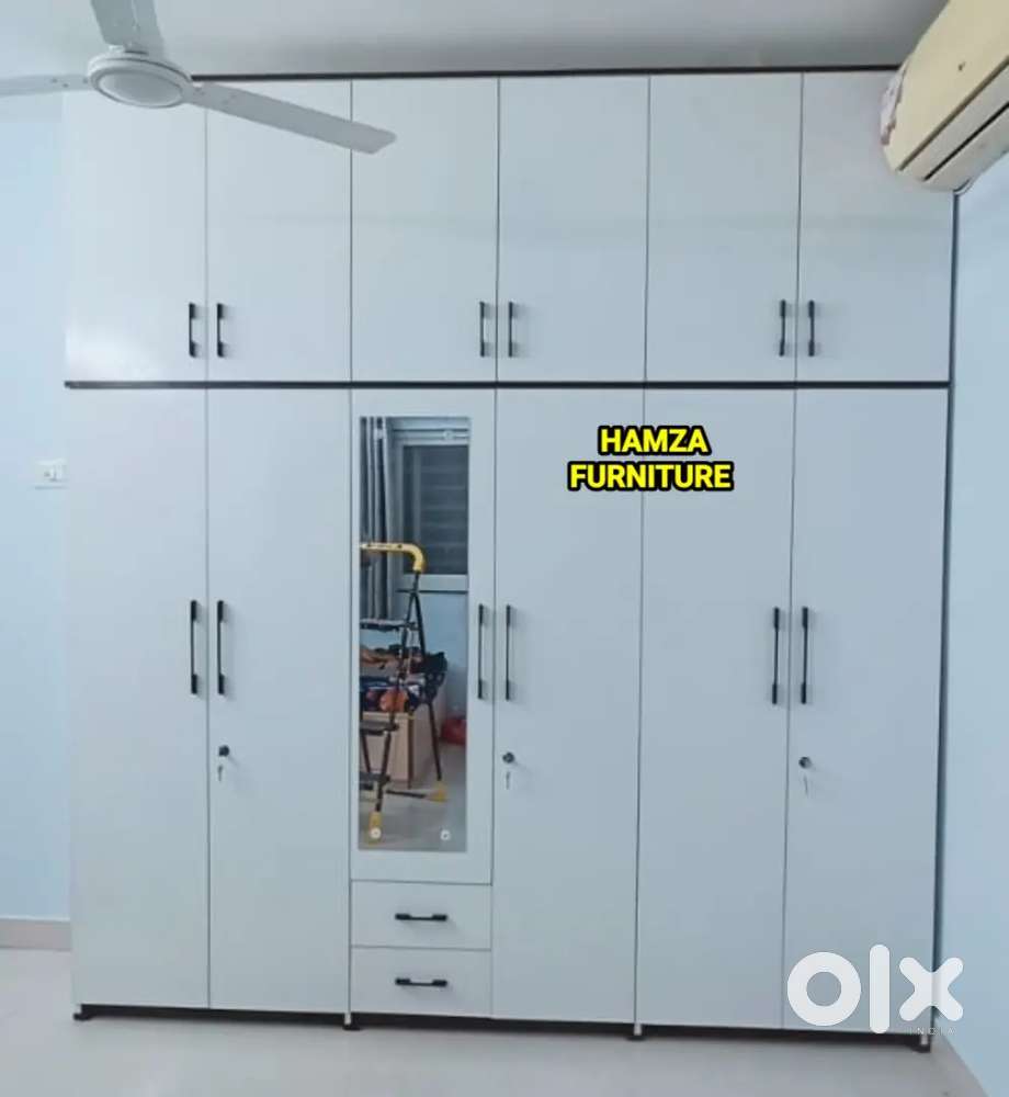 HAMZA FURNITURE New look 8by9 PARTICLE WOOD WARDROBE WITH STORAGE