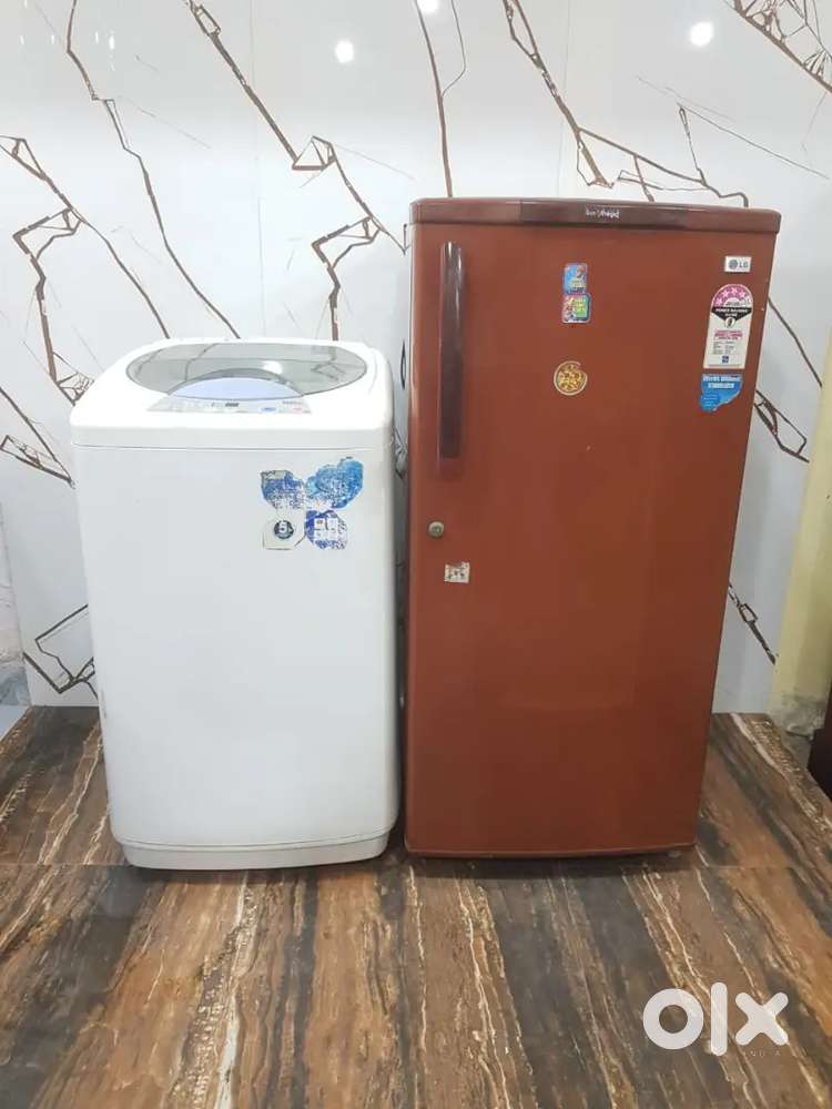 Lg single door refrigerator and haier 6kg top load washing machine $$