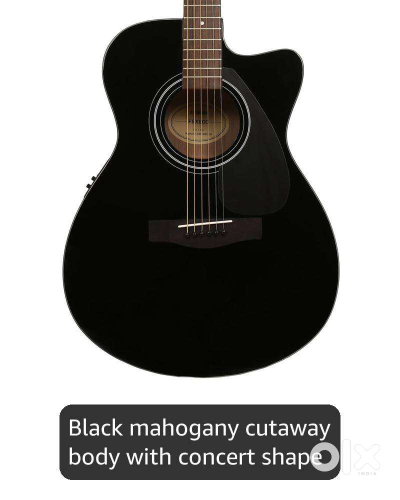 Yamaha FSX80C Semi-Acoustic Cutaway Guitar – Black Finish, 6 Strings,