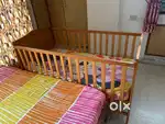 Modular kids wooden bed n curtains price  500 for each window