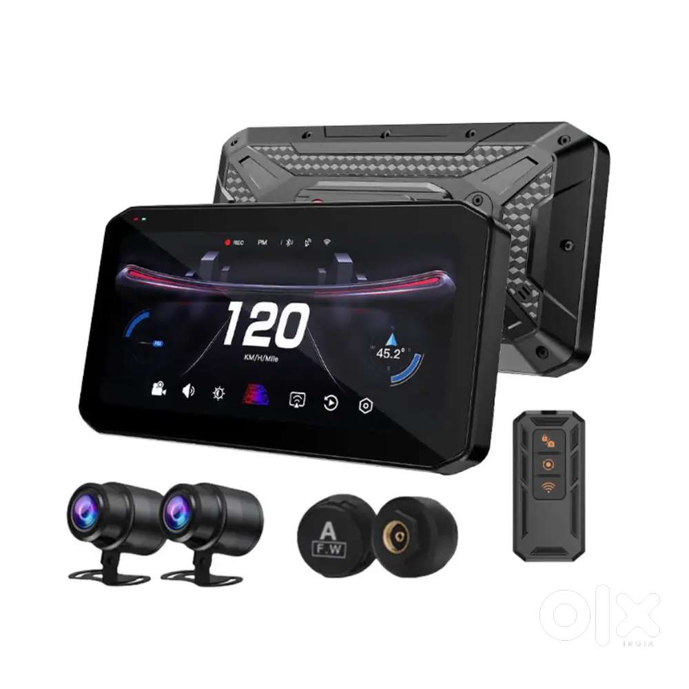 6.25' T7 Motorcycle Display wd FrontRear camera, BSD, gps tpms