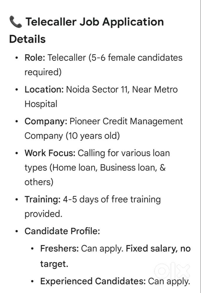 urgent required female Telecallers