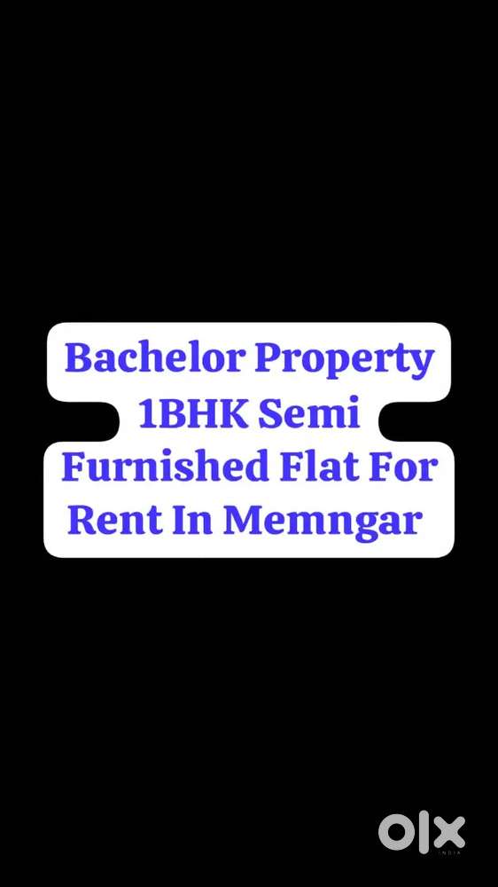 Bachlor Girls Allowed 1BHK Semi Furnished Flat For Rent In Memnagar