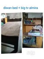 Diwan bed + Big tv, computer almira