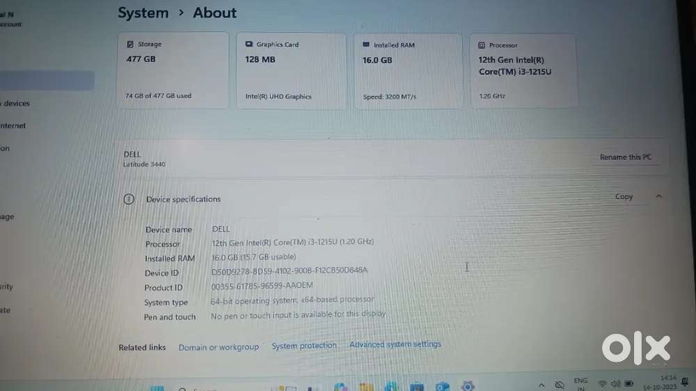 DELL LATITUDE 3440 i3 SERIES