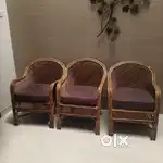 2 Bamboo chairs with cushion