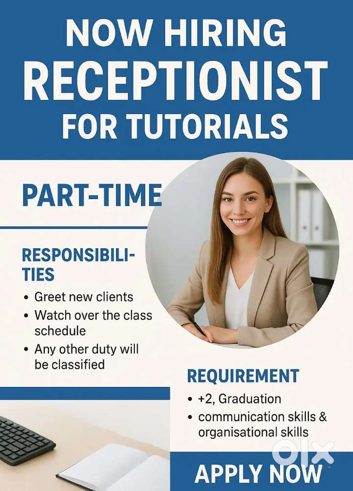 Hiring Receptionist (3-hours duty)