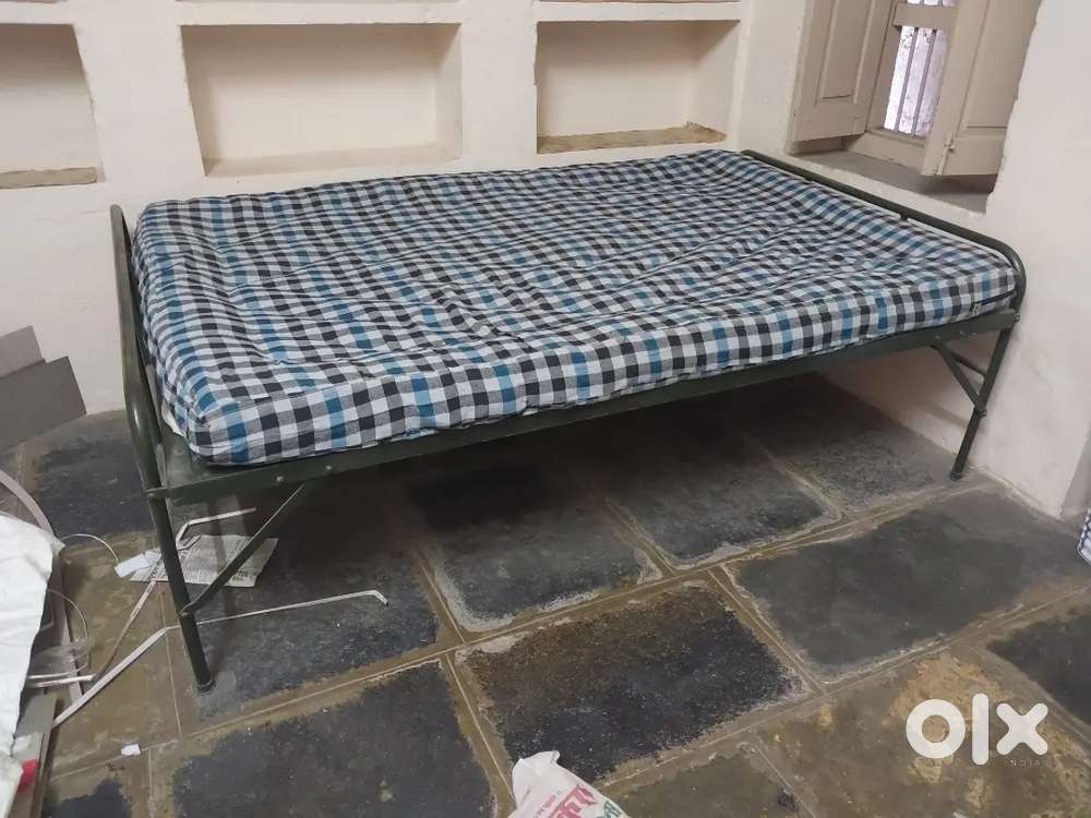 Bed 4x6 Iron with Cotton Mattress with cover