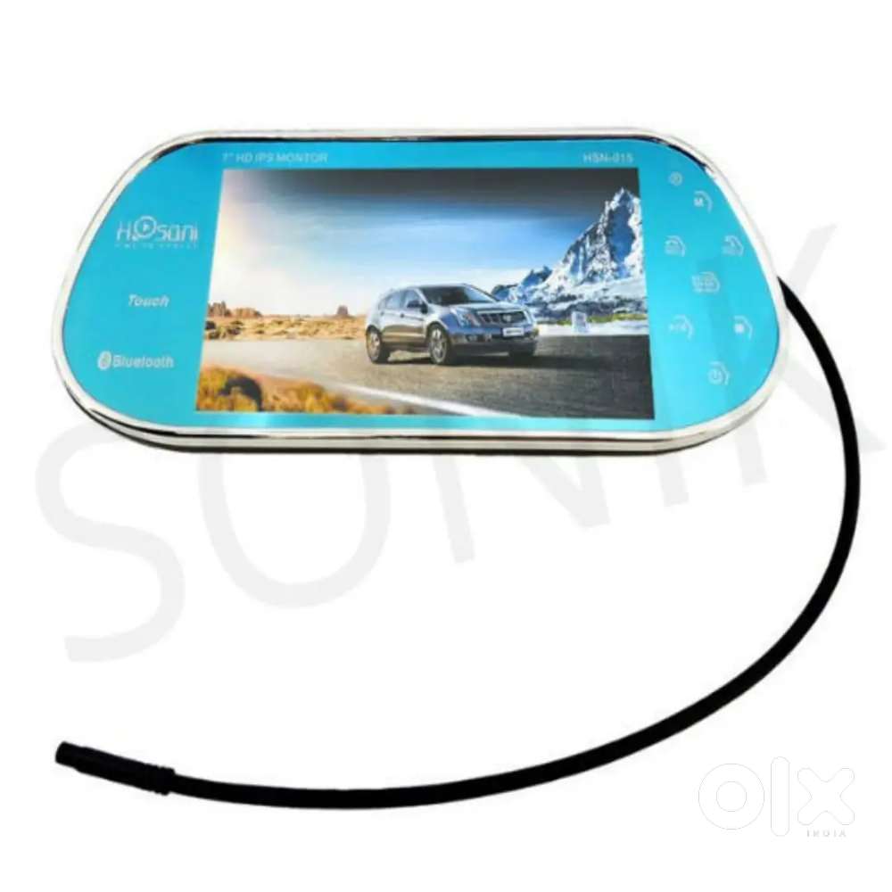 Touch screen car mirror display