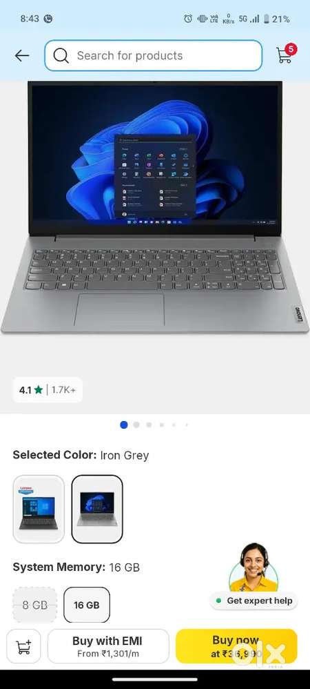 Lenevo v15 ryzen 5 Quad core 7540U