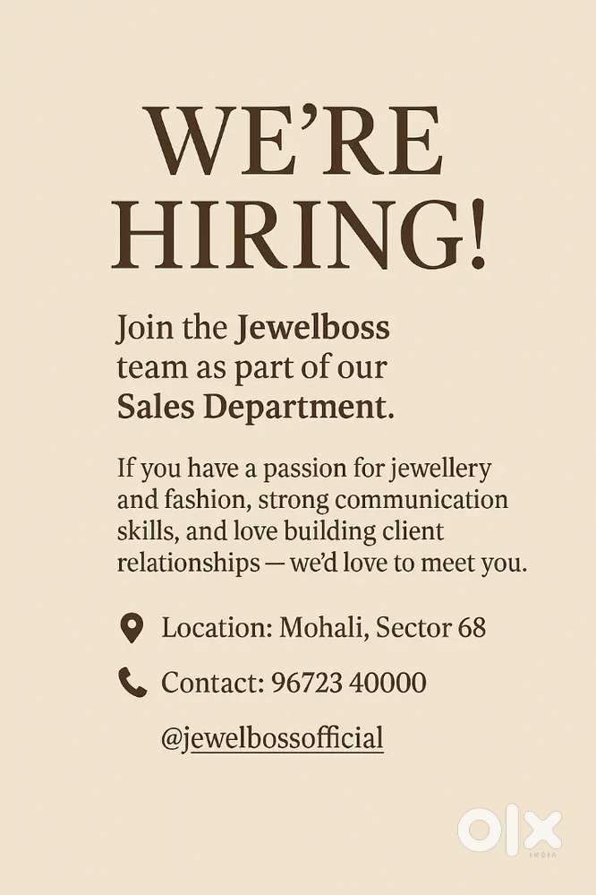 Need jewellery or luxury product experience