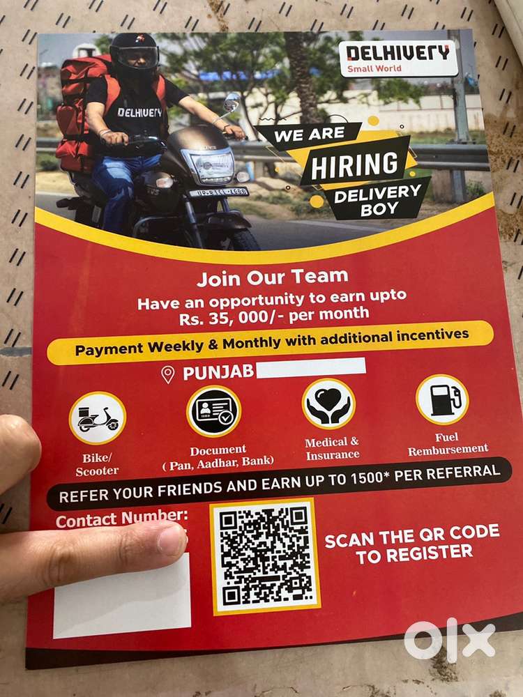 Need Delivery courier Boys