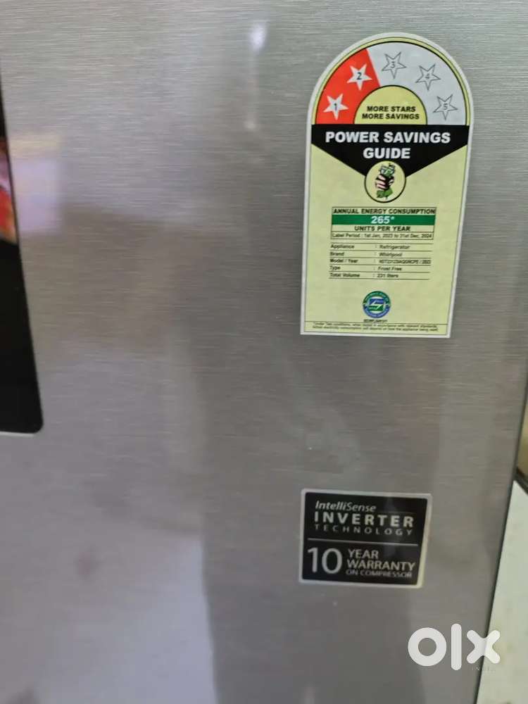 Double door 1.5 year old Whirpool refrigerator in good condition