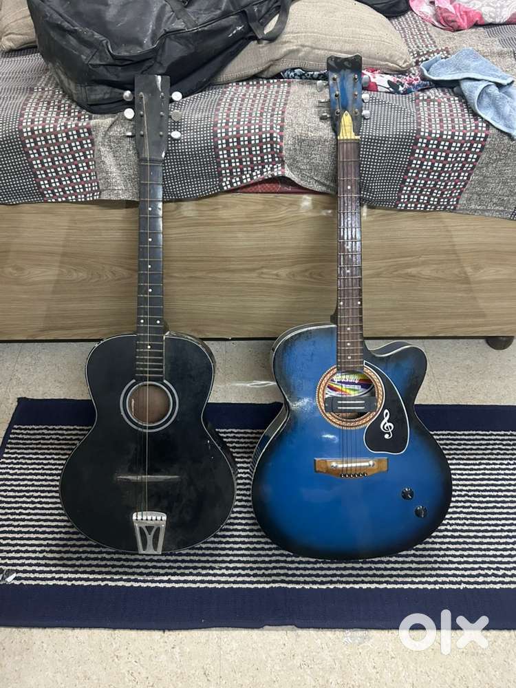 2 guitars black and blue