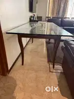 Premium Wood Glass Dining Table with Chair