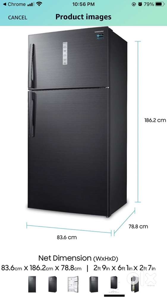 670 ltrs Samsung Double Door fridge on urgent sale