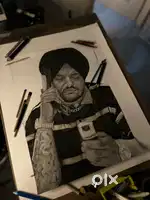 handmade sketch of sidhu moosewala